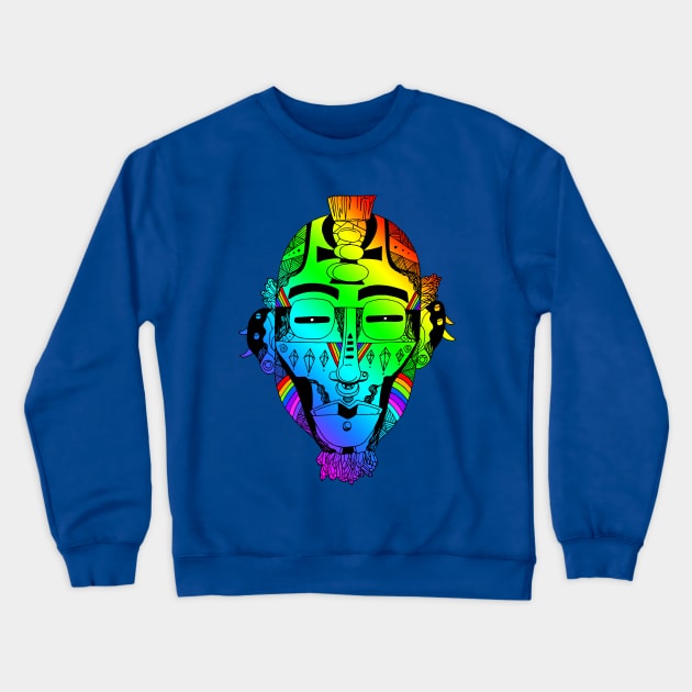 Rainbow African Mask 5 Crewneck Sweatshirt by kenallouis